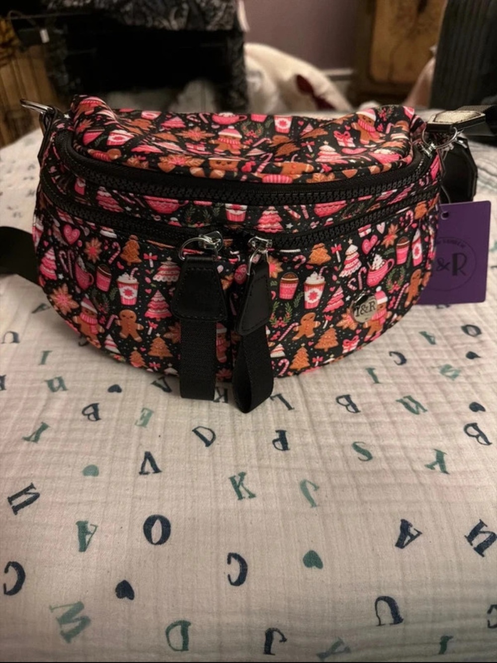 Iris and Rainbow small bum bum bag gingerbread Patterned Crossbody Waist Bag